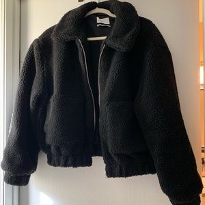 Urban Outfitters Cropped Teddy Jacket